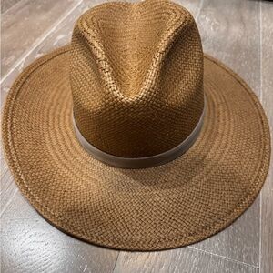 Janessa Leone straw Hat- Dark Tan size medium
